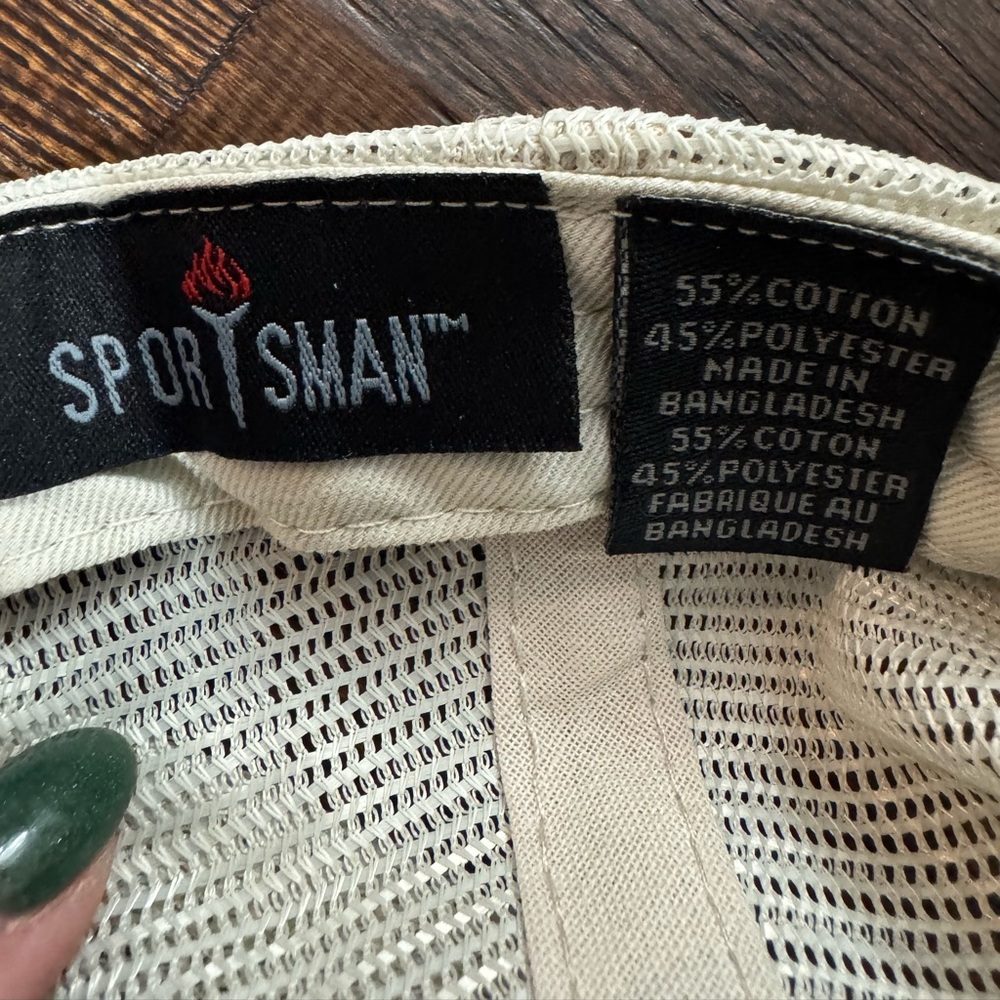 Sportsman Green and Cream Baseball Cap with Floral Embroidery - Picture 11 of 11